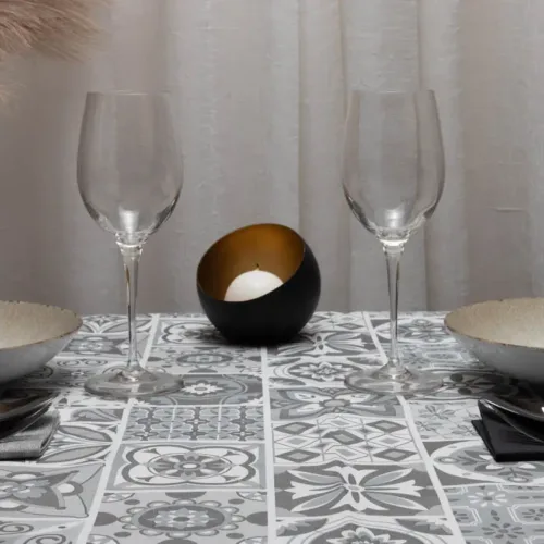 TOVAGLIA 100X100 IN AIRLAID COMPOSTABILE MONOUSO Maiolica grigio